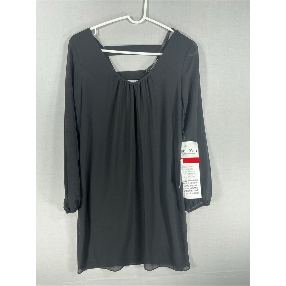 A.Byer Dress Size‎ Small Babydoll Black Chocker Neck Lace Up Back Lined